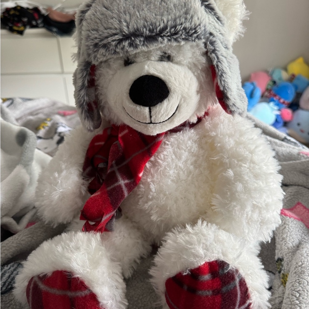 White and Red Stuffed Polar Bear Blush